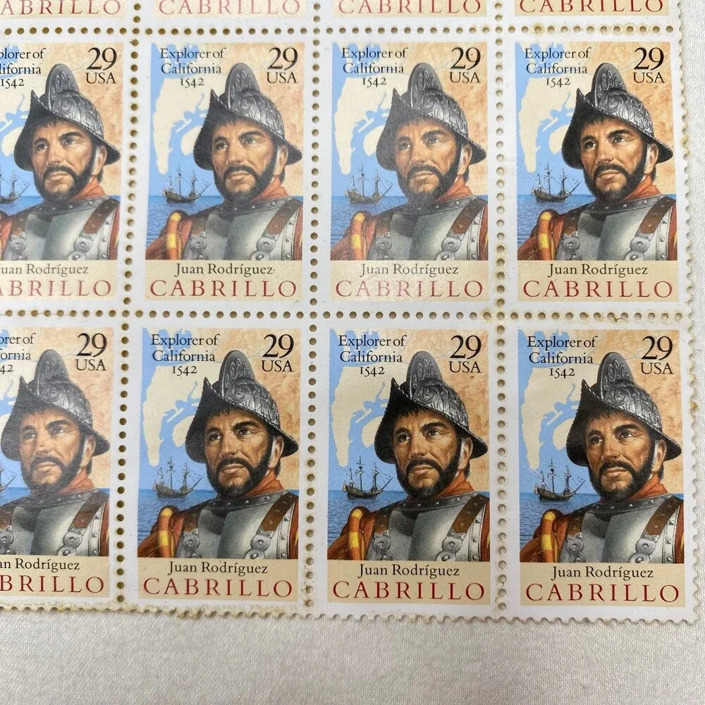 Juan Rodríguez Cabrillo 29¢ Stamps, 16 stamps